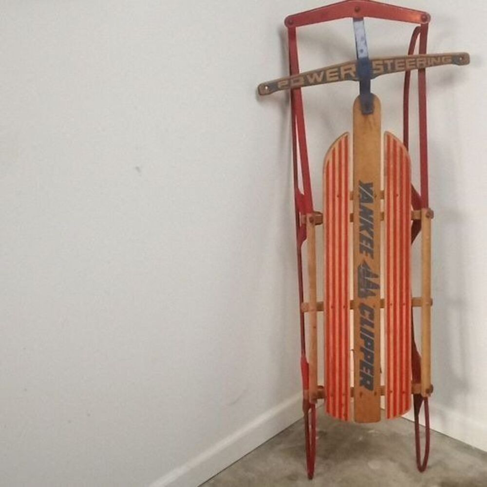 Vintage 1960's Yankee Clipper Wood Snow Sled Flexible Flyer